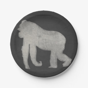Chalk Gorilla Paper Plate