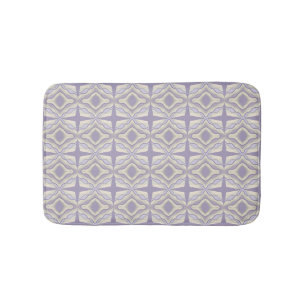 Chalk Grey Lavender Octagon Star Geometric Design Bath Mat