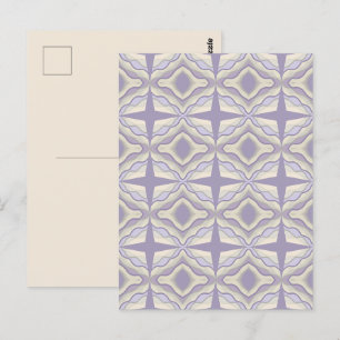 Chalk Grey Lavender Octagon Star Geometric Design Postcard