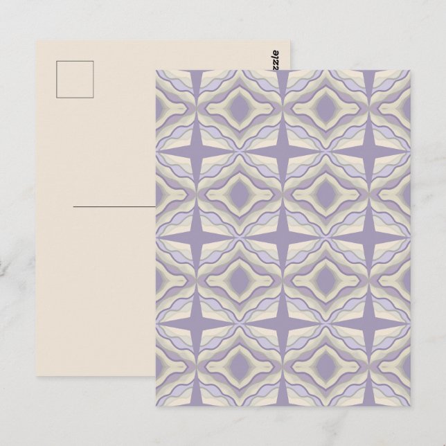 Chalk Grey Lavender Octagon Star Geometric Design Postcard (Front/Back)