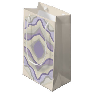 Chalk Grey Lavender Octagon Star Geometric Design Small Gift Bag