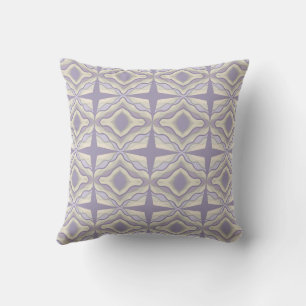 Chalk Grey Lavender Octagon Star Geometric Design Throw Pillow