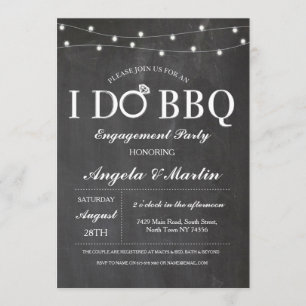Chalk I DO BBQ Fiançailles Couples Invitation douc