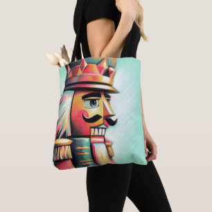 Chalk Illustrated Christmas Nutcracker Tote Bag