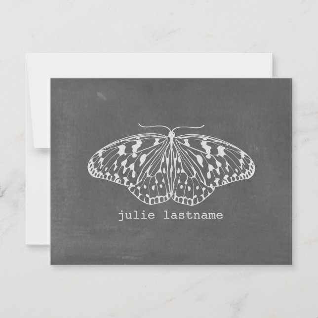 Chalk Inspired Butterfly Flat Notecards (Front)
