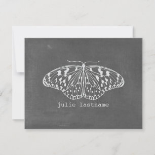Chalk Inspired Butterfly Flat Notecards