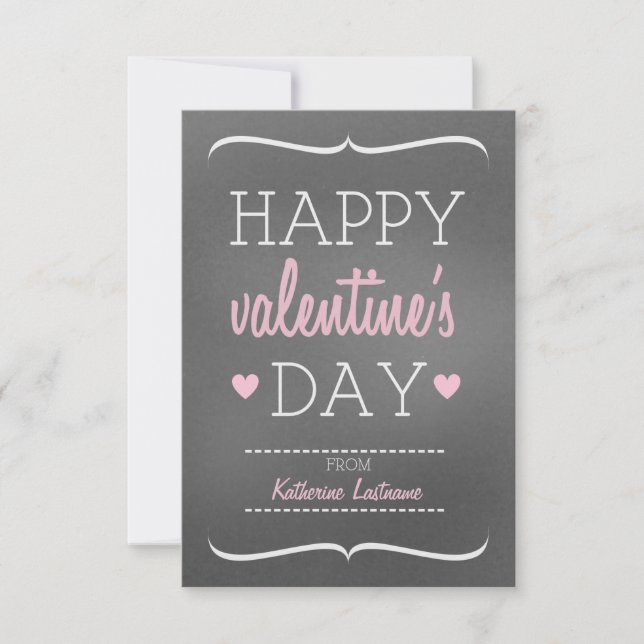 Chalk Inspired Kids School / Classroom Valentine Invitation (Front)
