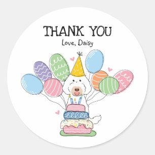 Chalk Labradoodle Birthday Favour Tags Sticker