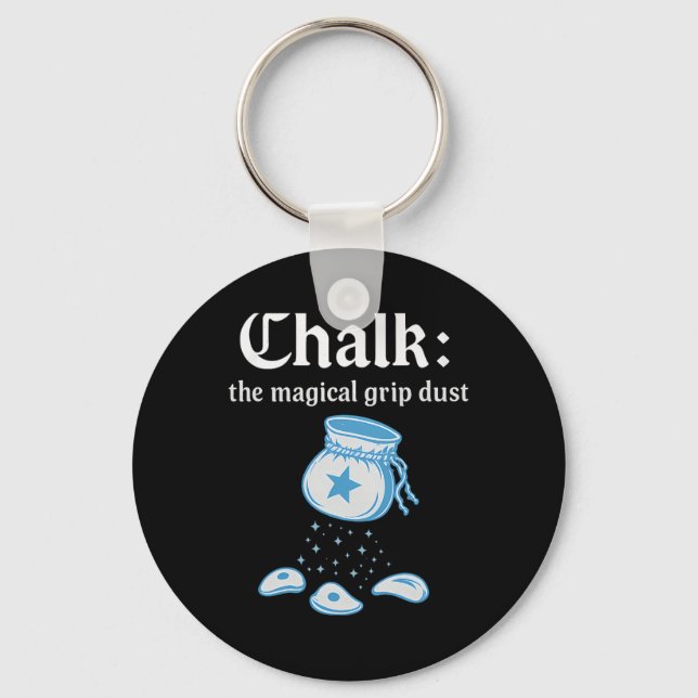 Chalk Magical Grip Dust Wizard Climbing Artwork  Keychain (Front)