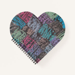 Chalk on the sidewalk art in  yellow white purple  notebook