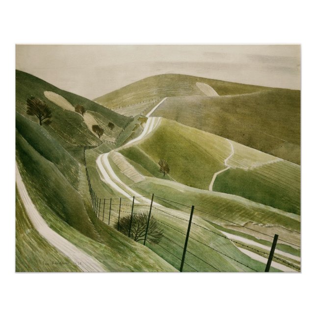 Chalk Paths By Eric Ravilious, 1935 Poster (Front)