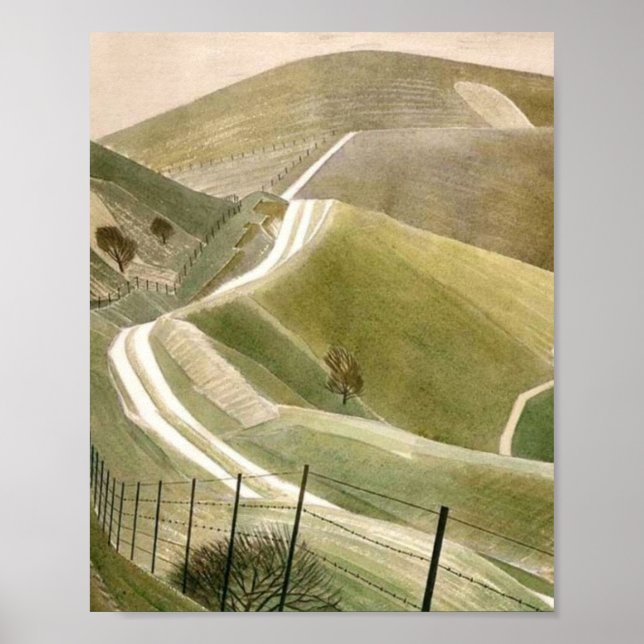 Chalk Paths By Eric Ravilious Poster (Front)