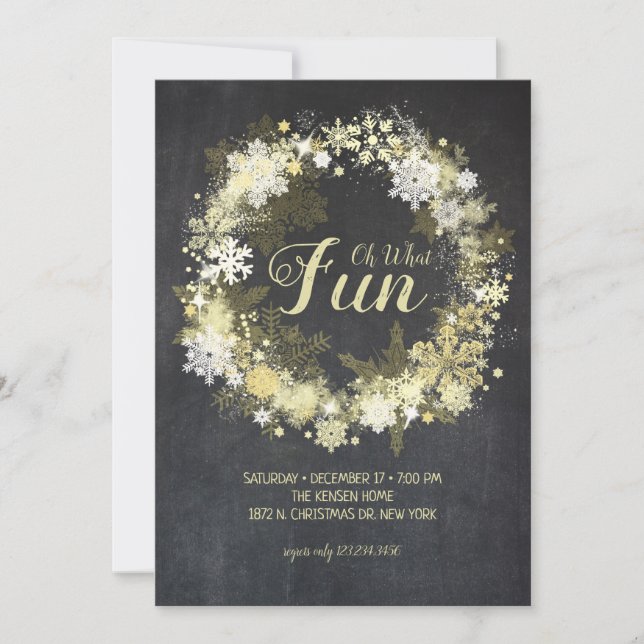 Chalk Plein Joyeux Glam Noël Invitation (Devant)