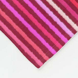 Chalk Stripes - Burgundy, Violet, Pink Fleece Blanket