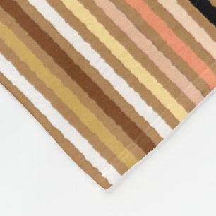 Chalk Stripes - Camel Tan and Gold Fleece Blanket