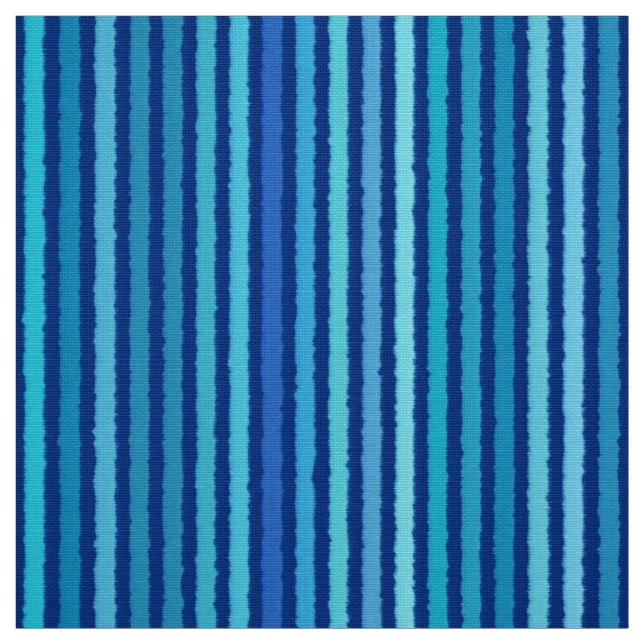 Chalk Stripes - Cobalt and Sky Blue Fabric (Swatch)