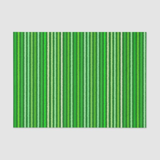 Chalk Stripes - Emerald and Lime Green Tissue Paper (Front)