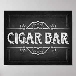 Chalk Style CIGAR BAR Sign Print