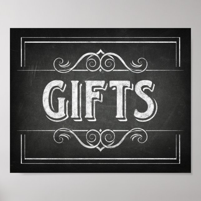 Chalk Style GIFTS Sign Print (Front)
