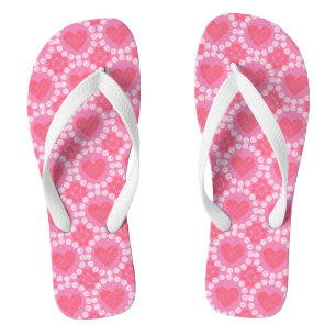 Chalk Style Hearts Flip Flops