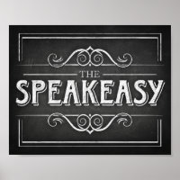 Chalk Style Party Print / SPEAKEASY Sign Poster