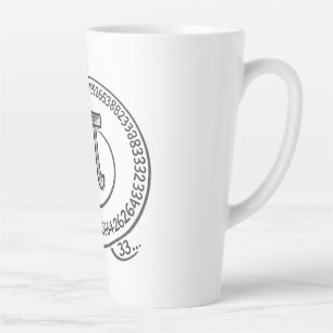 Chalk Style Pi Symbol with Digits – Math Pi Day Latte Mug