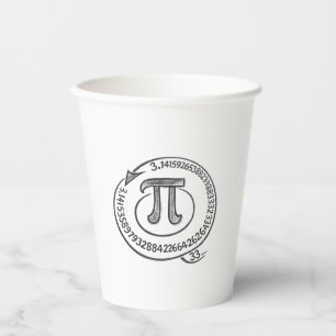 Chalk Style Pi Symbol with Digits – Math Pi Day Paper Cups