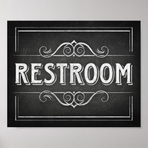 Chalk Style RESTROOM Sign Print