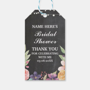 Chalk Thank you Tag Rustic Flower Bridal Shower