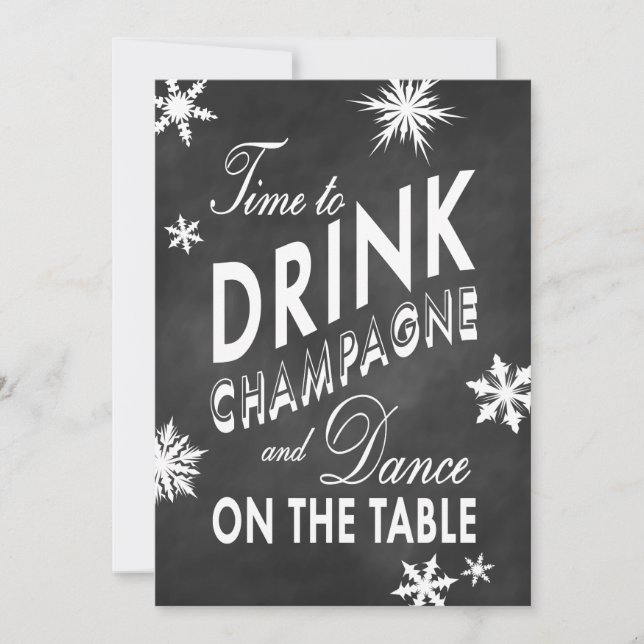 Chalk Time to Drink Champagne Corporate Invitation (Front)