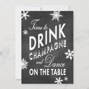 Chalk Time to Drink Champagne Corporate Invitation