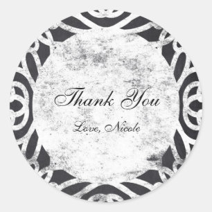 Chalk Vintage Frame Bridal Shower Sticker Label