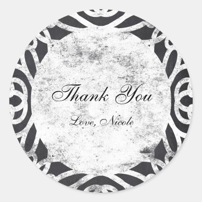 Chalk Vintage Frame Bridal Shower Sticker Label (Front)