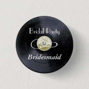 Chalk vinyl bridal party PERSONALIZE 1 Inch Round Button