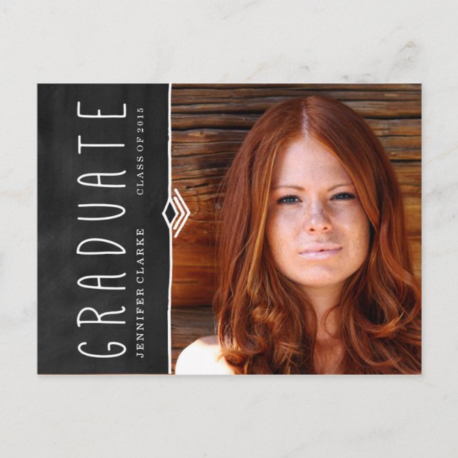 CHALKBOARD | 2015 GRADUATION PARTY INVITATION POSTCARD (Front)