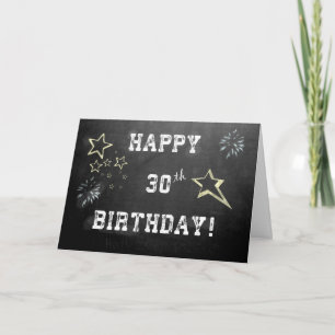 Chalkboard 30th Birthday Card