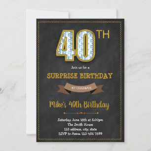 Chalkboard 40th birthday invitation