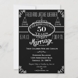 Chalkboard 50th Anniversary Party Invitation