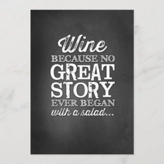 Chalkboard 5x7 Table Sign Wine Because Invitation