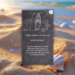 Chalkboard A Little Surfer Baby Shower Enclosure Card