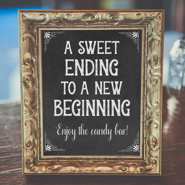 Chalkboard A Sweet Ending New Beginning Graduation Poster (Creator Uploaded)