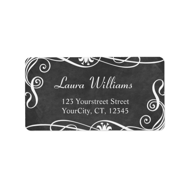 Chalkboard address labels Black and white (Front)