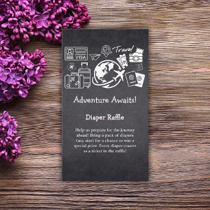 Chalkboard Adventure Awaits Baby Shower Enclosure Card