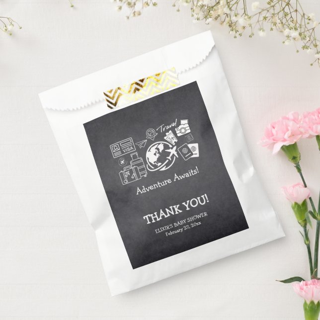 Chalkboard Adventure Awaits Baby Shower Favour Bag (Sealed)