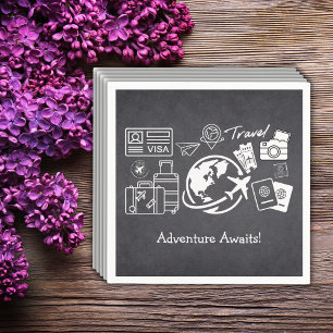 Chalkboard Adventure Awaits Baby Shower Napkin