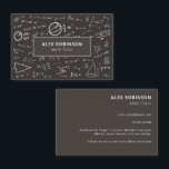 Chalkboard Algebra Math Tutor business card<br><div class="desc">A simple modern design featuring some math formulas written in white on a dark background. This would be perfect for anybody working as a tutor or teacher for Math students.</div>