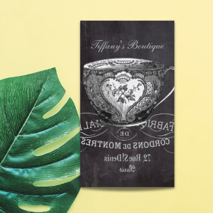 Chalkboard Alice in Wonderland tea party teacup Business Card