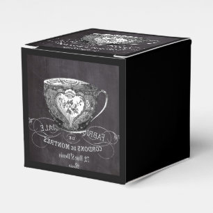 Chalkboard Alice in Wonderland tea party teacup Favor Box