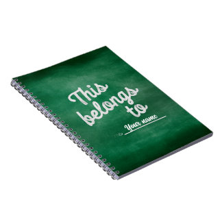 Chalkboard Alphabet Editable Name Label Notebook