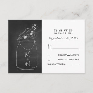 chalkboard amour coeurs mason jarre mignon RSVP